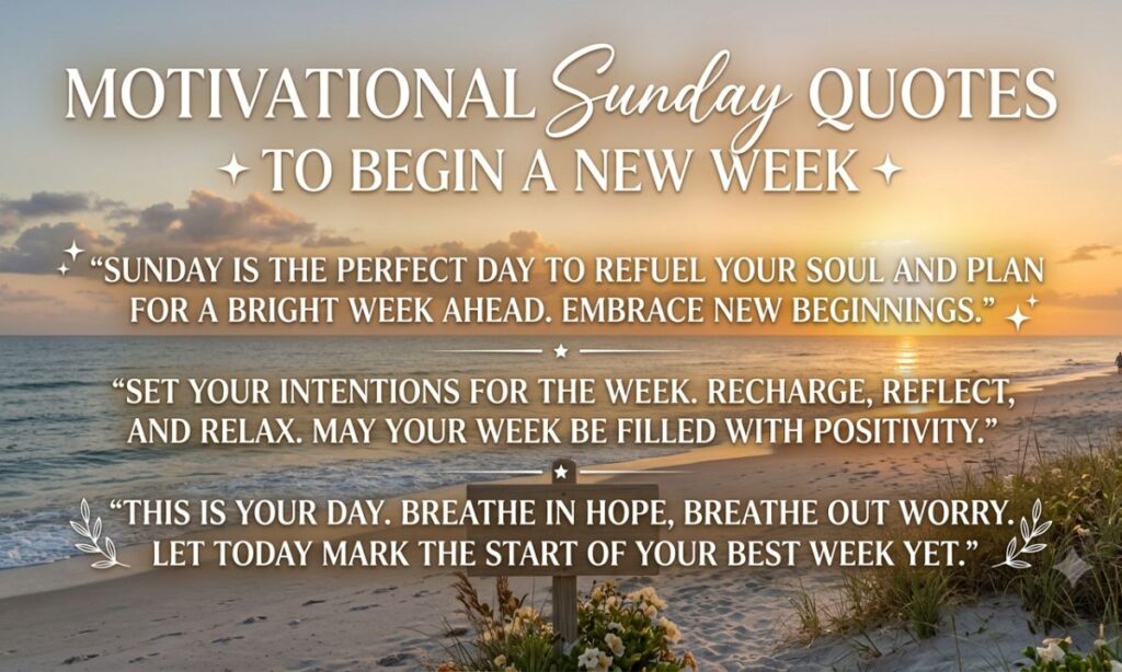 Motivational Sunday Quotes to Begin a New Week